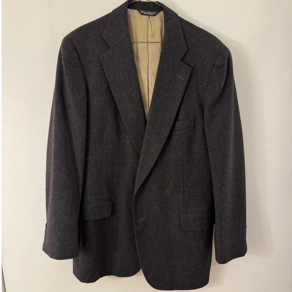 Paul Stuart Men’s 42R 100% Wool Blazer Sport Coat Charcoal Gray Classic Jacket
